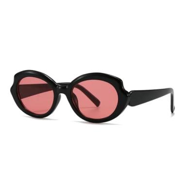 Imagem de Óculos de sol vintage femininos para homens, óculos de sol punk de luxo, armação grande e popular, óculos de sol para dirigir ao ar livre, UV400 (preto e vermelho)