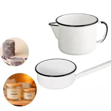 Imagem de Kit Panela Papeiro e Caneca com Bico Esmaltada Artesanato - Ewel