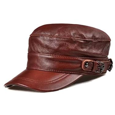 Imagem de Boné de beisebol de couro unissex boné militar masculino feminino chapéu de caça ao ar livre chapéu de caminhoneiro para primavera outono inverno (A-L