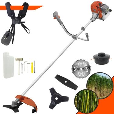 Imagem de Aparador de Grama Completo Tekna RL520ACG2 À Gasolina 2 Tempos 52cc 13.000rpm 2HP de Potência Com Kit 3 Lâminas de Corte e Cabeçote de Nylon