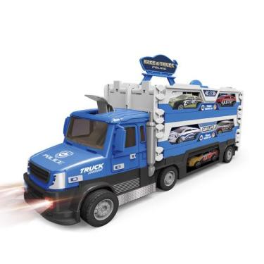 Imagem de Caminhão Garagem Polícia Pista Maleta Carrinho Pimpi 140