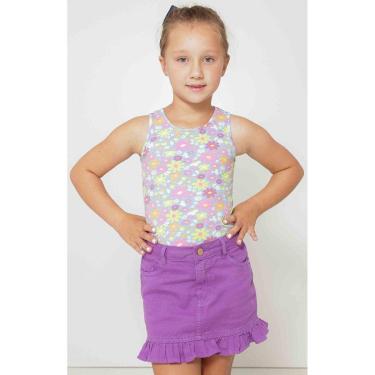 Imagem de Saia Infantil Jeans Color com Babado-Feminino
