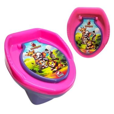 Imagem de Troninho Penico Privadinha Desfralde Assento Redutor De Vaso Sanitário Infantil Feminino Meninas Rosa Animais
