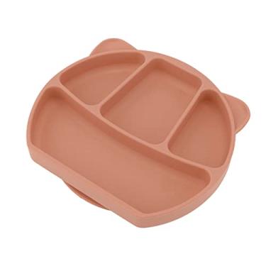 Imagem de aqxreight Prato de bebê de Silicone Dividido Com 3 Compartimentos Tigela Infantil Com Garfo e Colher para Jantar Amarelo Muito Mais Uma Nutrição A Lata de Jantar Tem Prato de bebê que Este Em Baby