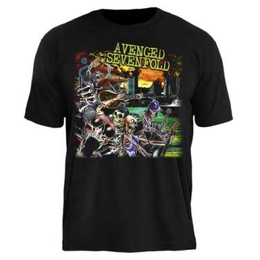 Imagem de Camiseta Banda Avenged Sevenfold Masculina Stamp 100 Algodão Rock Esta