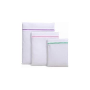 Imagem de Saco para Lavar Roupas Delicadas, Poliéster, 26x35cm, Proteção para Lingerie e Peças Íntimas