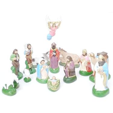 Imagem de Presépio Completo 15 peças Gesso 10 Cm Decoração Natal
