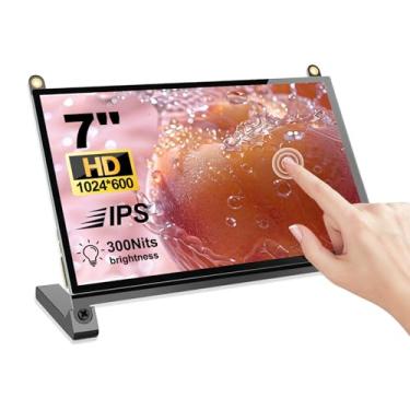 Imagem de NLIEOPDA Monitor Touchscreen De 7 Polegadas, Tela Touchscreen Capacitiva Ips Lcd Hd 1024×600 Compatível Com R Pi 4B/3B+/3B/2/1B+/Zero Ora Pi 5 Por/3 Plus/3B/4B Ban Pi E Windows 10/8/7