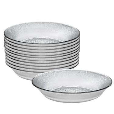 Imagem de Jogo 12 Prato Fundo De Vidro Acquamarine Transparente 19,5cm Class Home