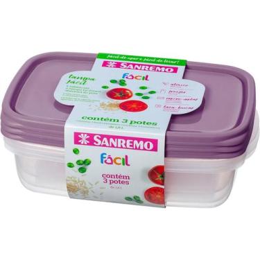 Imagem de Conjunto 3 pote 1,8 Litros Sanremo com escala de volume e pegadores la