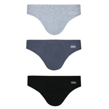 Imagem de Cueca Lupo Slip Algodão com Elastano 515-089 C/3, Cinza mescla, Grafit