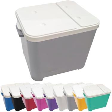 Imagem de Container de Ração 15kg com Pá Dosadora – Porta Ração para Cães e Gatos, Tampa Hermética(Cinza)