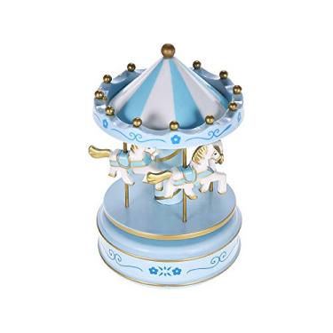 Imagem de Caixa de Música Carrossel Merry-Go-Round com Melodia Clássica - Mecânica Enrolamento Musical Aniversário Infantil Festiv