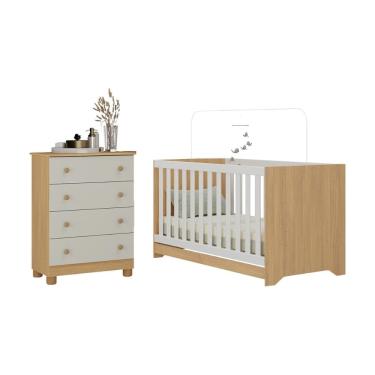 Imagem de Berço Americano 3 em 1 com Cômoda 4 Gavetas Allegra Multimóveis MP4688