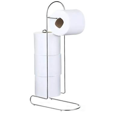 Imagem de Porta Papel Higiênico De Chão Cromado Para 4 Rolos Mali