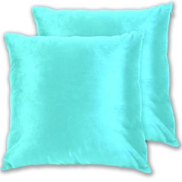 Imagem de ODAWA Capas de almofada laváveis, almofadas decorativas turquesa para cama sofá para quarto, almofadas 45,7 x 45,7 cm capas
