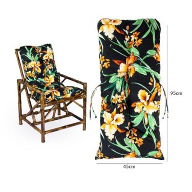 Imagem de Almofada Cheia 95x45cm - Encosto Gordo Ideal para Cadeira, Poltrona, Sofá e Cama, Confortável e Decorativa (Orquídea Amarela)