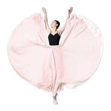 Imagem de Saia rodada feminina flamenco de círculo completo de 720 graus, fantasia de dança espanhola, saia em camadas com borda de babados, 540, Algodão