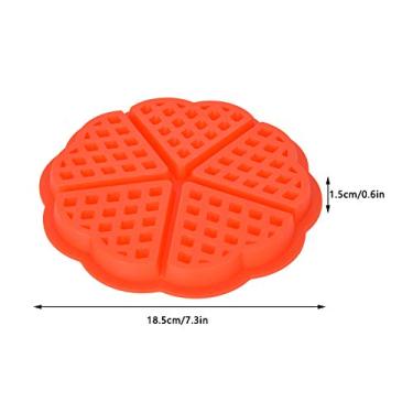 Imagem de Cryfokt Molde para Waffles de Silicone Com 5 Cavidades, Seguro para Máquina de Lavar Louça e Resistente a Manchas, Molde para Muffin, café da manhã, Hobbyist, Quadrado Vermelho - 11 X 7,24 X 0,59