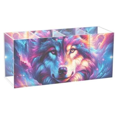 Imagem de TSENQUE Porta-lápis de caneta de acrílico colorido divertido e colorido, organizador de artigos de papelaria, organizador de artigos de papelaria, escritório e estética