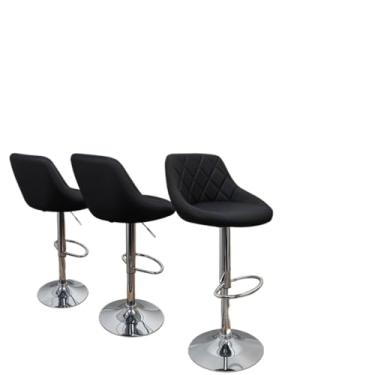 Imagem de Kit 2 Banquetas Milano Carmel Estofada Giratória c/Regulagem(Preto)