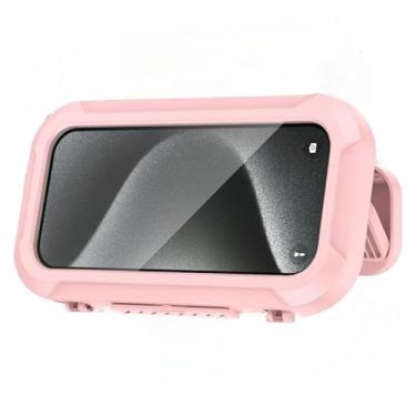 Imagem de Capa de telefone retrátil giratória à prova d'água - suporte de telefone de banheiro sem perfuração, suporte de telefone de chuveiro (rosa)