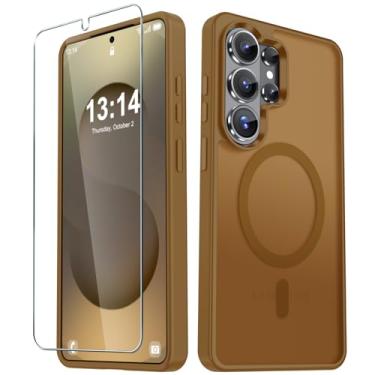 Imagem de YENAPOON Capa para Samsung Galaxy S26 Ultra, capa magnética fosca [atualizada em 2026] com 1 protetor de tela, suporte para MagSafe, proteção militar à prova de choque, parte traseira fosca