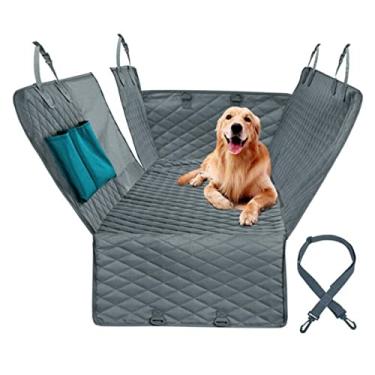 Imagem de BAHULA Capa de assento de carro para cães, ajuste universal para a maioria dos carros, capa de assento traseiro impermeável e à prova de arranhões, rede antiderrapante durável lavável para viagem