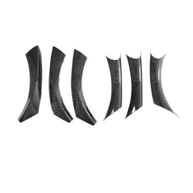 Imagem de LHD estilo do carro painel da porta alça cobre padrão de fibra de carbono textura apoio de braço guarnição protetora compatível para BMW Série 3 E90 E91 318 320 325(Carbon Fiber Pattern 6)