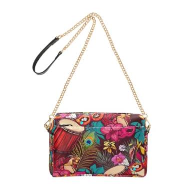 Imagem de Joitme Bolsa tiracolo de festa vermelha vibrante para mulheres, bolsa de ombro de couro PU, alça de corrente, bolsa de telefone fofa