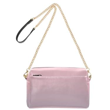 Imagem de Joitme Bolsa feminina rosa blush violeta gradiente bolsa transversal para celular linda bolsa de ombro de couro PU com alça de corrente