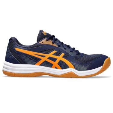 Imagem de ASICS Tênis de vôlei masculino Upcourt 5, Pavão/laranja chocante, 41