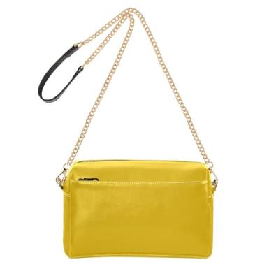 Imagem de Joitme Bolsa feminina transversal para telefone linda bolsa de ombro de couro PU com alça de corrente laranja cromo amarelo