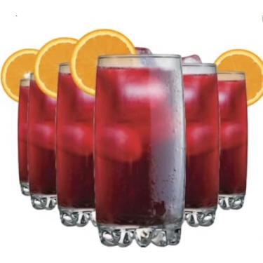 Imagem de Jogo de Copos com 6 Peças Long Drink 385ml Vidro Cristalino Elegante Luxo Para Água, Suco, Refrigerante