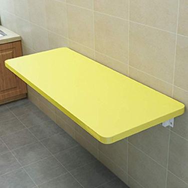 Imagem de Mesa dobrável Drop-Leaf montada na parede com economia de espaço, mesa conversível, mesa de trabalho, multifuncional, computador, escrita, sala de jantar, escritório