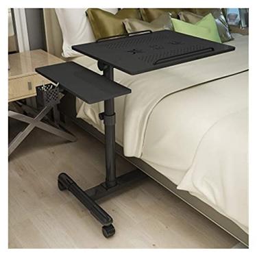 Imagem de Mesa lateral, mesa móvel, estação de trabalho, mesa dobrável para computador, ajustável, portátil, para laptop, mesa de cama pode ser levantada em pé, mesa de cabeceira para casa, mesa de cabeceira