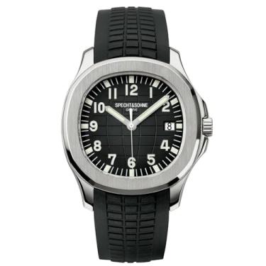 Imagem de 2026 SPECHT&SOHNE automático executivo pulseira de borracha Miyota 8215 Movt relógio de pulso esportivo à prova d'água 40mm relógios luminosos relógio masculino (V1-fivela borboleta preta)