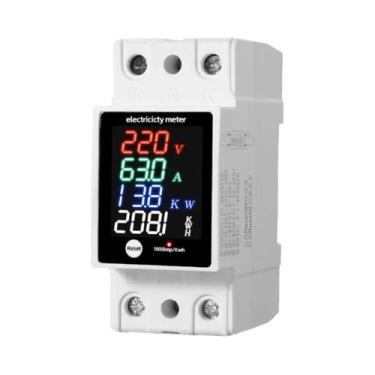 Imagem de Medidor De Energia Digital 30-400V Para Trilho DIN, Monitor De Consumo