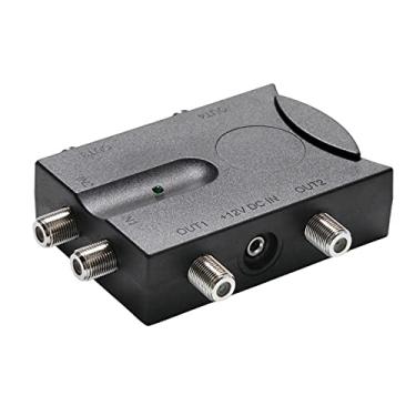 Imagem de Amplificador de TV bidirecional com 2 Entradas 4 Saídas Divisor Sinal Baixo Ruído Antena Caminho Reverso para Uso Interno
