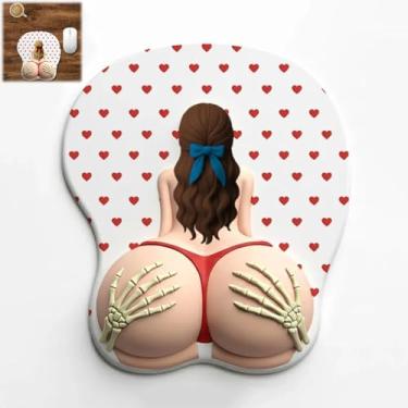 Imagem de Husband Property Tapete de mouse 3D com descanso de pulso, descanso de pulso ergonômico em gel, base de borracha antiderrapante, mouse de silicone macio para mesa de escritório, presente personalizado