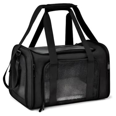Imagem de Bolsa Transporte Cães E Gatos Mochila Avião Viagem Mala (PRETO)