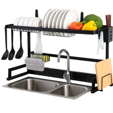 Imagem de Escorredor de Louças Suspenso Preto em Aço Carbono – Secagem Rápida, Ventilação Ampla e Organização para Cozinha