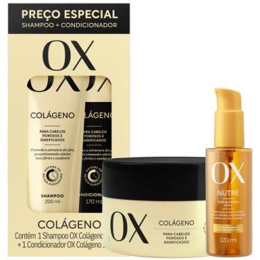 Imagem de Kit OX Colágeno Shampoo + Condicionador + Máscara 300g + Óleo Capilar 
