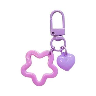 Imagem de Pingente De Chaveiro Acrílico Estrela De Cereja Colorida 10pcs Anéis D