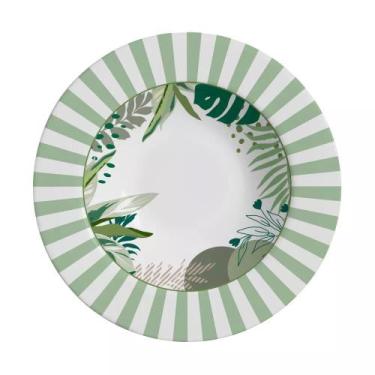 Imagem de Conjunto com 6 Pratos Fundo Herbal Strip Ø25cm - Alleanza Cerâmica