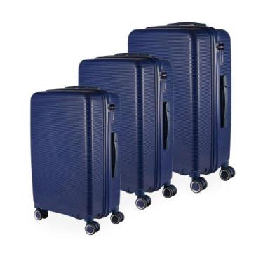Imagem de Kit 3 Malas B + M + G Polipropileno Extra Grande 76CM - Ultraleve, Azu