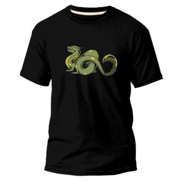 Imagem de Camiseta Basica Algodão Premium Estampada Dragão Comodo - Pavesi, Pret