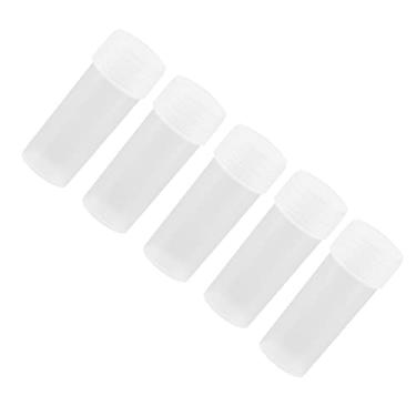 Imagem de XUXHOU Frascos de Amostra 50 Garrafas de Plástico de 5ml Com Tampa, Recipientes de Armazenamento Translúcidos Brancos de Grau para Itens Pequenos Sementes Comprimidos Em pó