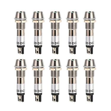 Imagem de Lâmpada de sinalização de luz indicadora 12V Luz de sinalização durável de alta sensibilidade para equipamentos industriais Painéis elétricos Material de PC Furo de montagem de 8 (Verde)
