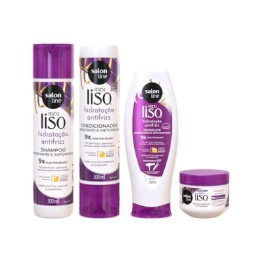 Imagem de Salon Line, Kit Meu Liso Antifrizz, Shampoo e Condicionador, Defrizante, Máscara de Blindagem - Para Cabelos Lisos, 4 Unidades
